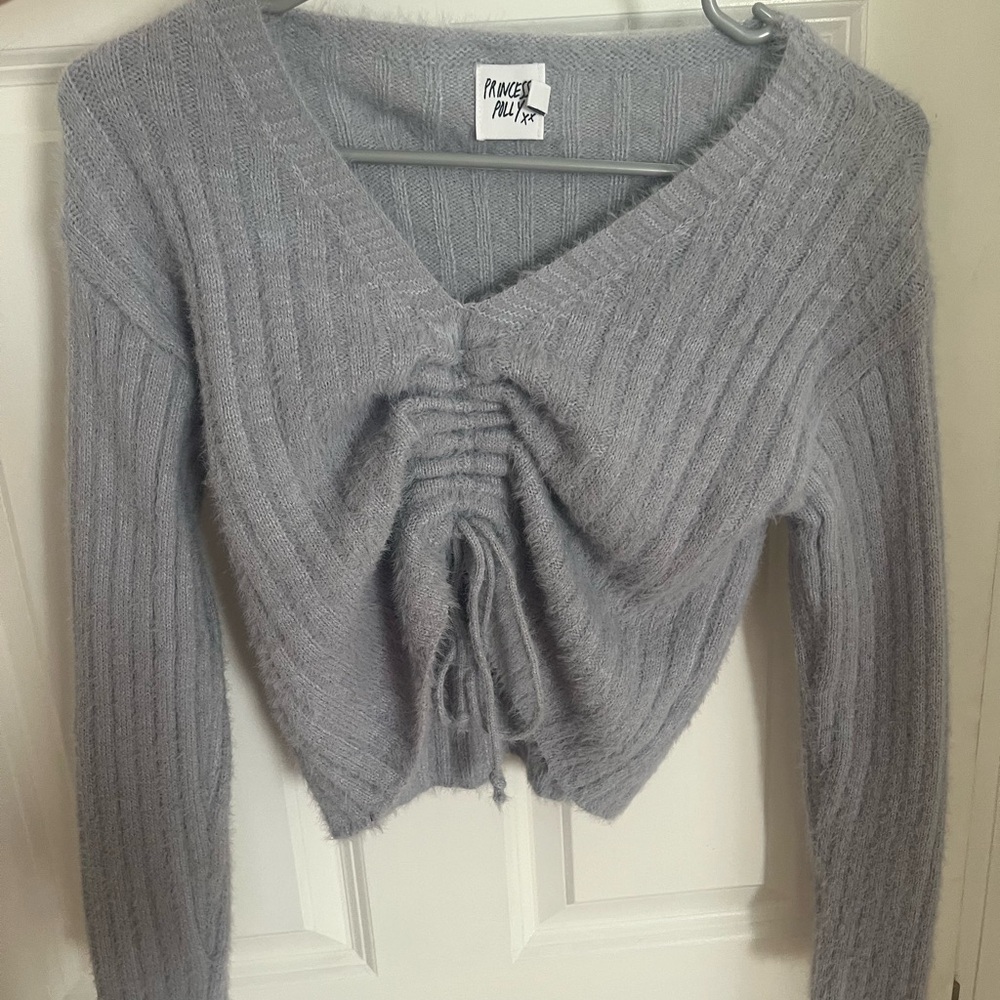 Light Purple Ruched Knit Princess Polly Sweater